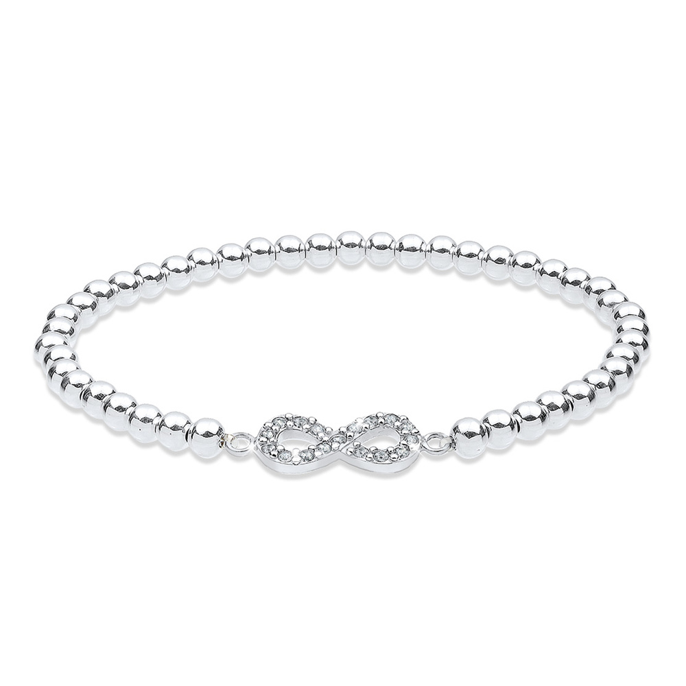 Elli Elli Bracelet Femme Motif Infinity Basic avec Cristaux en Argent Sterling 925 Bracelet
