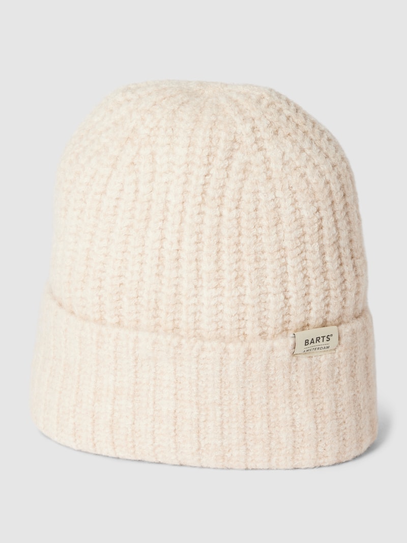 Mütze mit Label-Detail Modell 'Neide' in offwhite