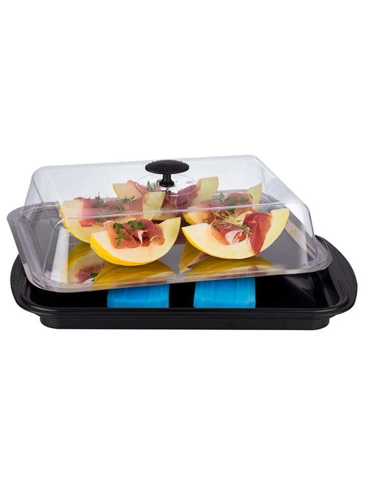 APS 6-tlg. Thermo Tablett Set in Schwarz/Transparent 43 x 29 cm, H: 14 cm günstig kaufen onesize