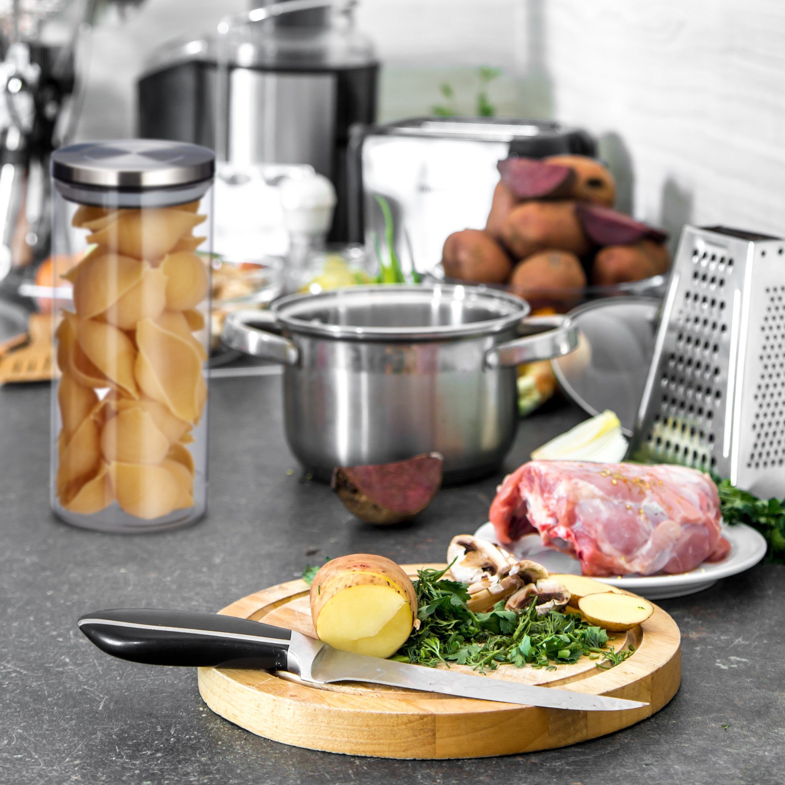 relaxdays Vorratsglas Vorratsglas 3er Set je 1,3 Liter, Glas