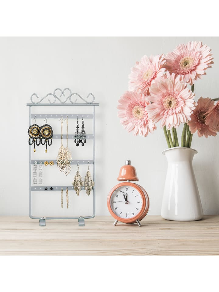 relaxdays Ohrringhalter in Silber - (B)16,5 x (H)30,5 x (T)6,5 cm günstig kaufen onesize