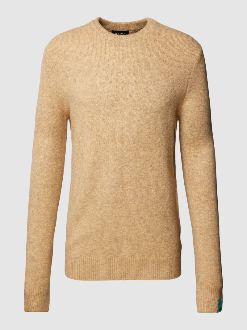 Strickpullover in melierter Optik in camel