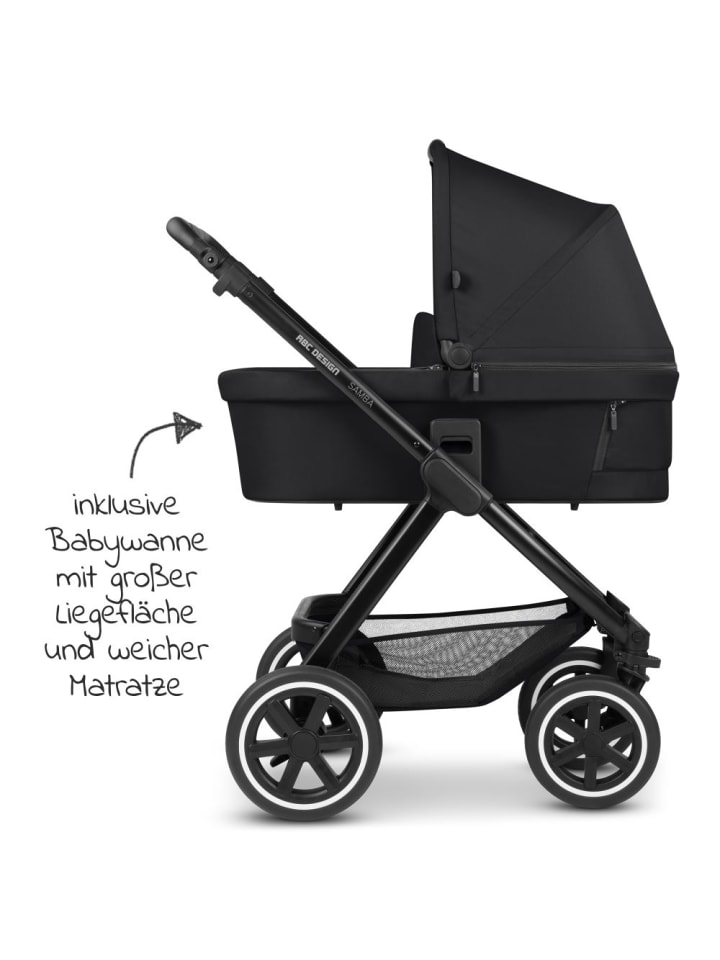 ABC-Design Kombi-Kinderwagen Samba - inkl. Babywanne & Sportsitz in schwarz günstig kaufen onesize