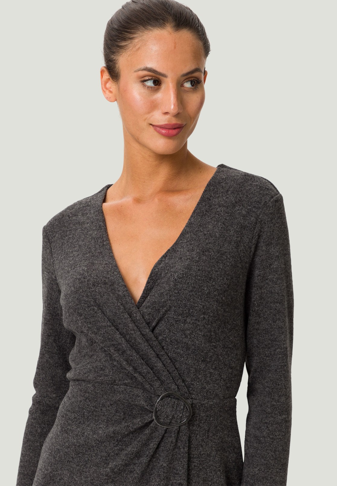 Midikleid mit Raffung und Schnalle