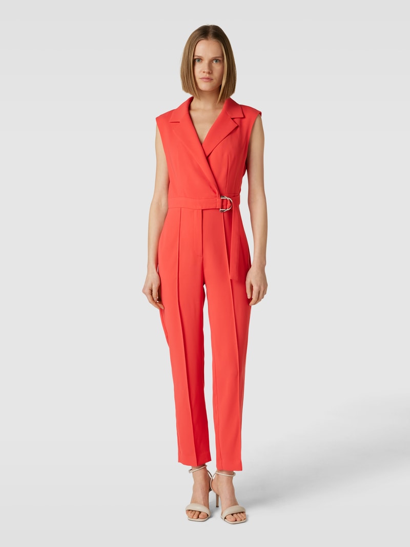 Jumpsuit mit Reverskragen Modell 'CANDELA' in koralle