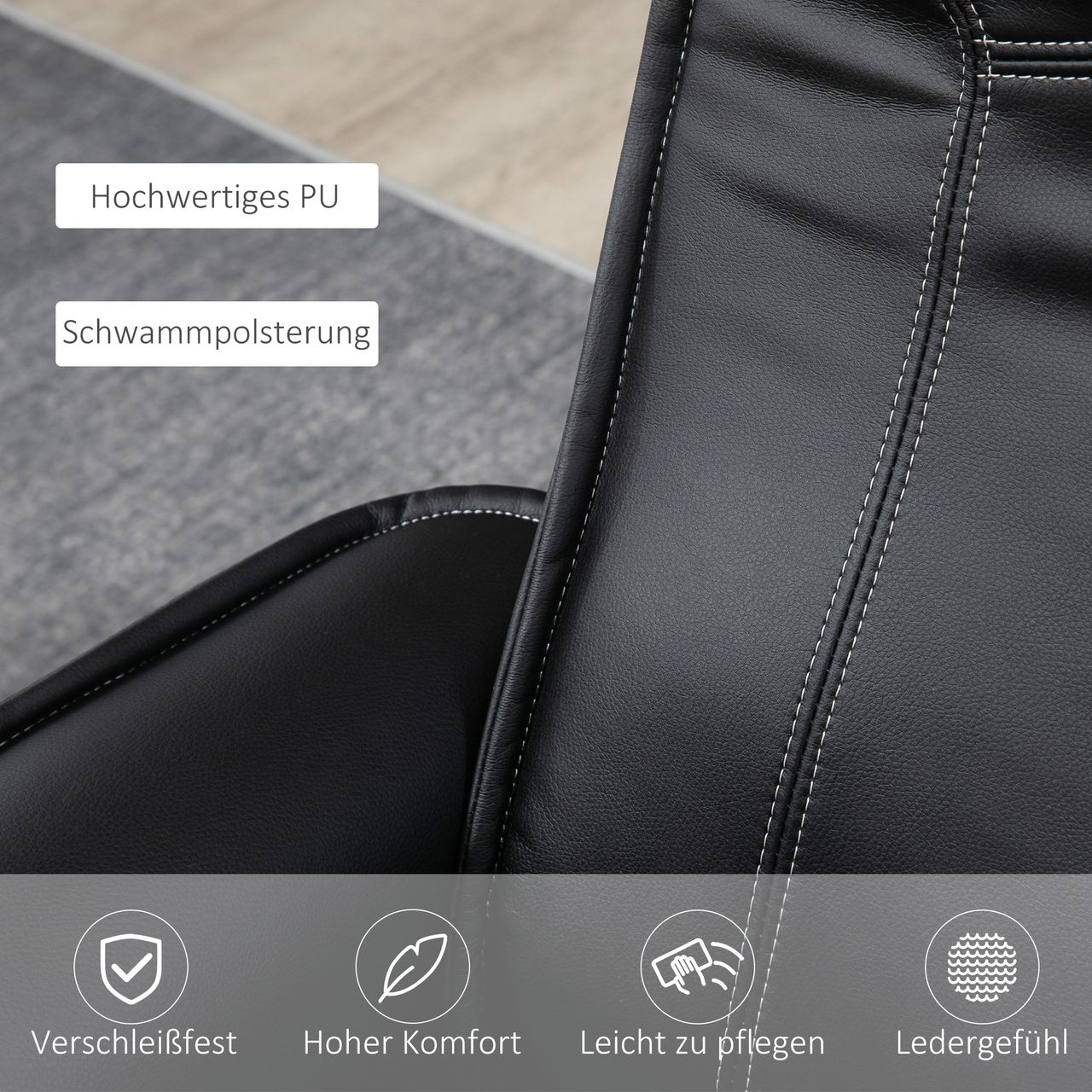 HOMCOM Relaxsessel mit Ottomane Ruhesessel mit Liegefunktion für Büro bis 150 kg