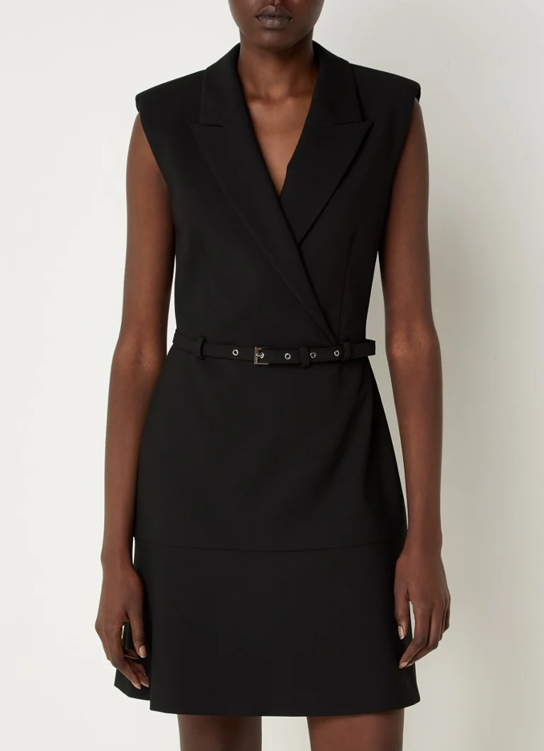 Vestido blazer corto Kamilan de HUGO BOSS con cinturón y hombreras