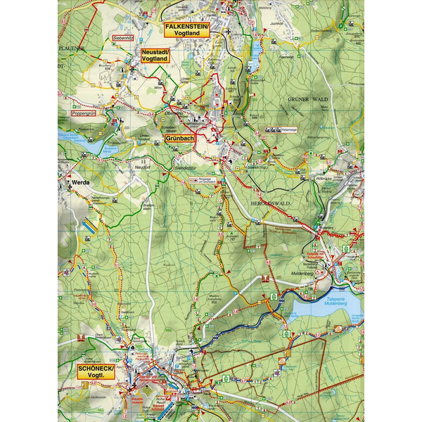 Wander-, Ski- und Radwanderkarte Vogtländische Musikregion mit Stadtplan Klingenthal 1 : 35 000 - Wanderkarte