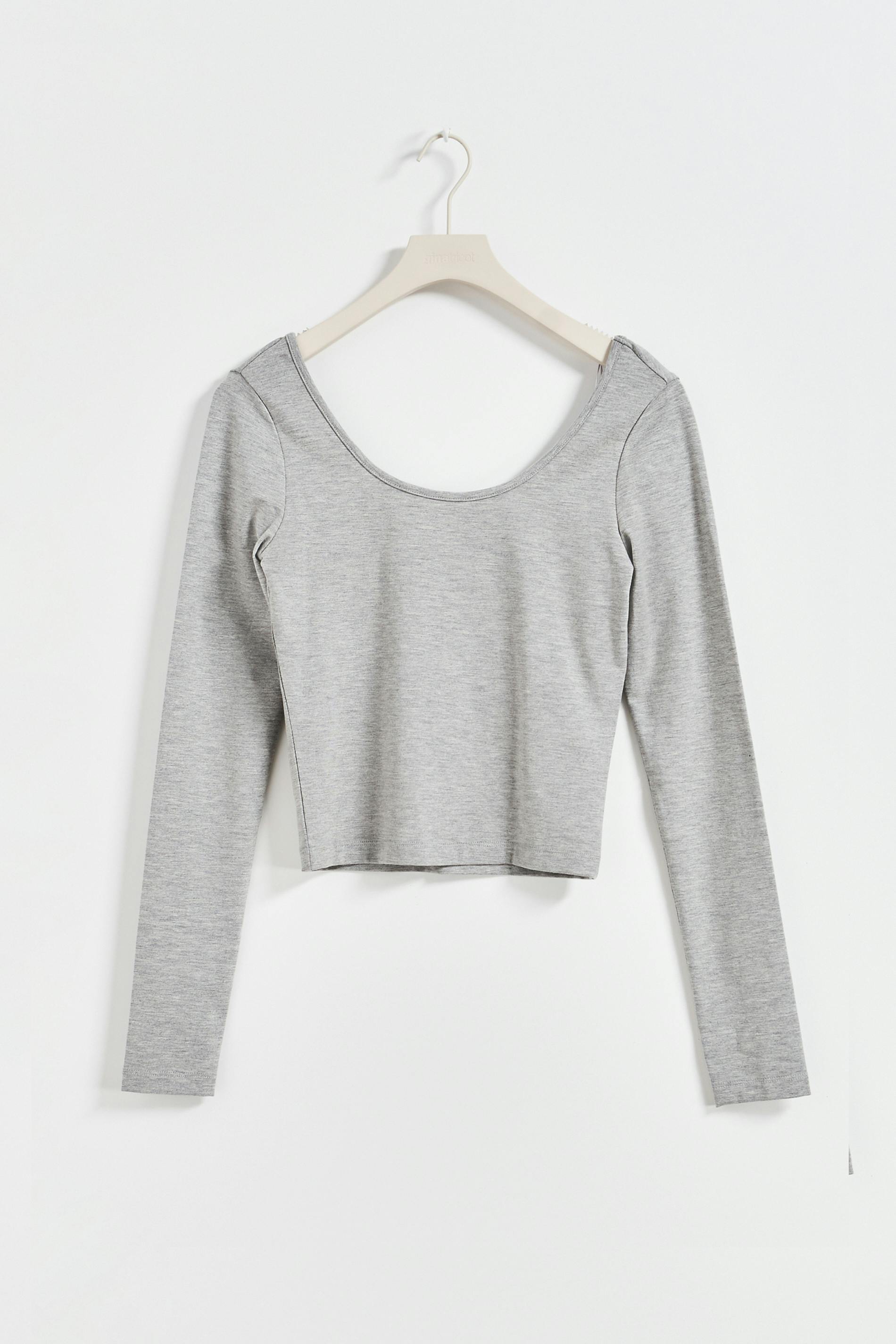 Soft touch deep back ls top