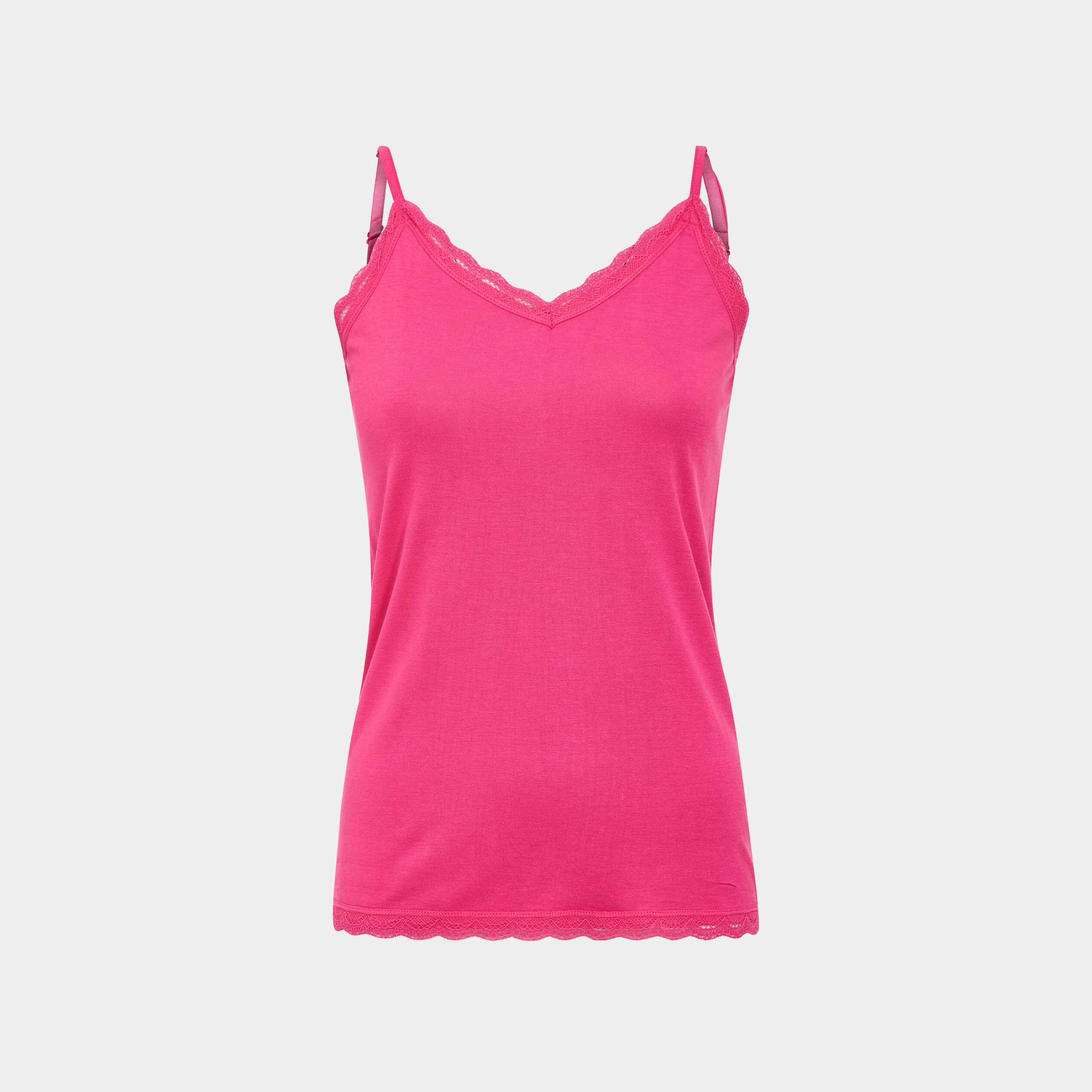Haut de pyjama débardeur col V rose fushia femme | La Halle