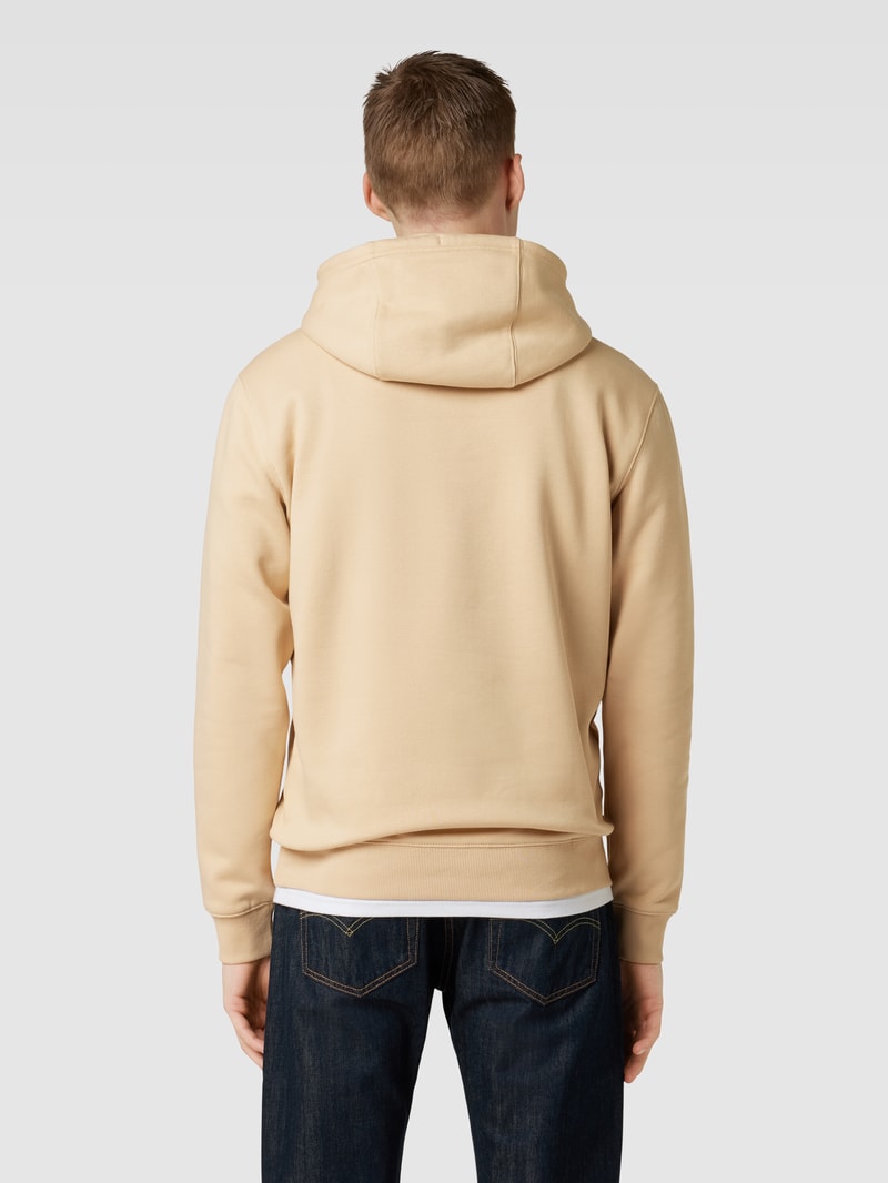 Hoodie mit Label-Stitching in beige