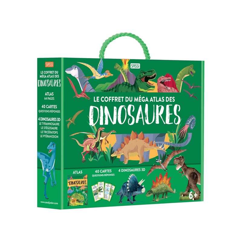 Le coffret du méga atlas des dinosaures avec 4 maquettes Sassi