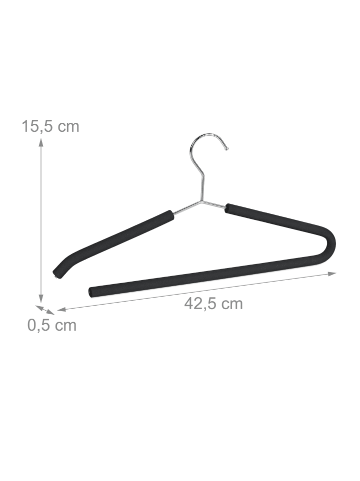 relaxdays 12x Kleiderbügel in Schwarz günstig kaufen onesize