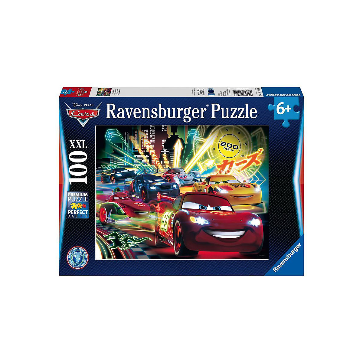 Puzzle, 100 Teile XXL, 49x36 cm,   Cars Neon