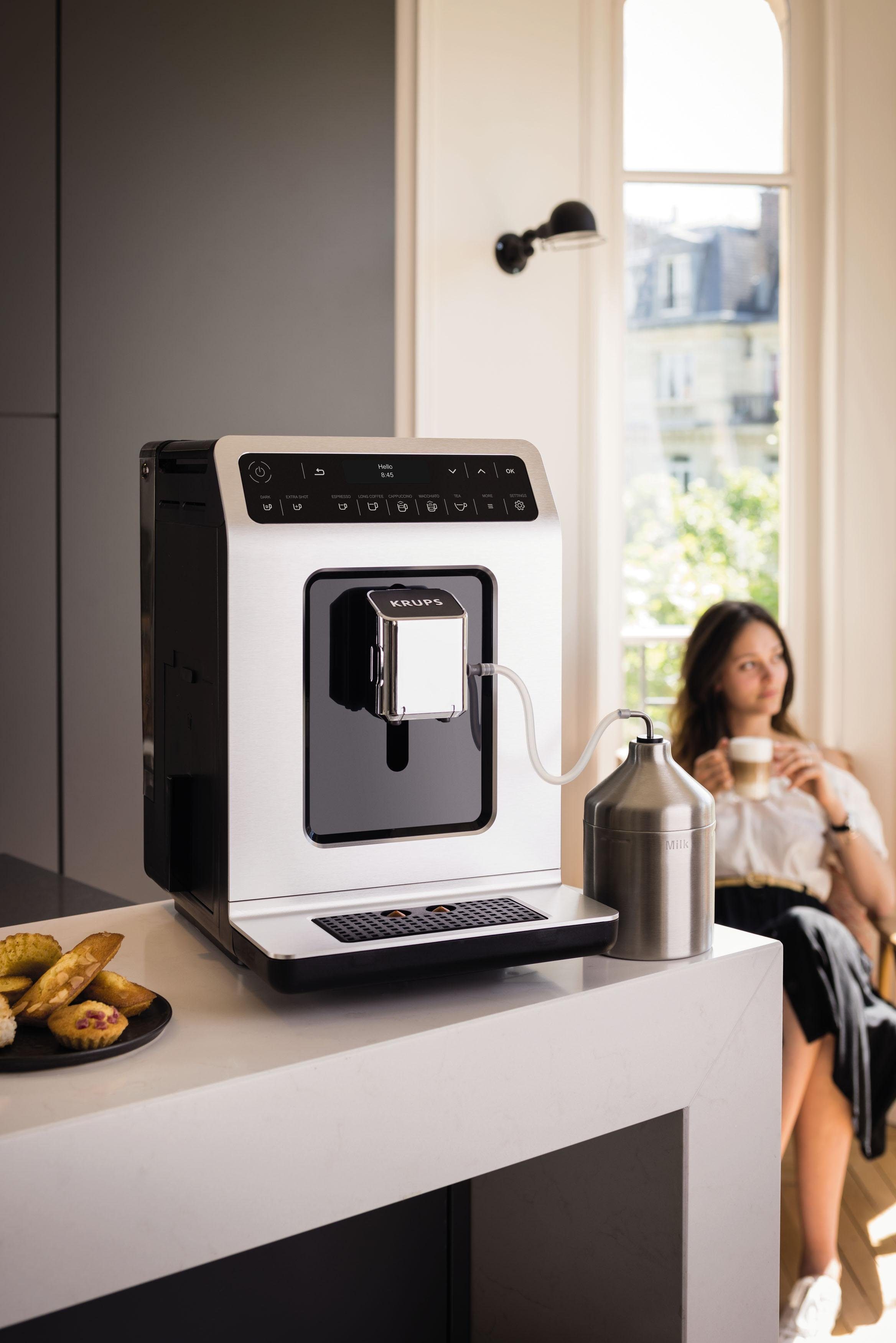 Krups Kaffeevollautomat EA891D Evidence, 12 Kaffee- und 3 Tee-Variationen, OLED-Display und Touchscreen