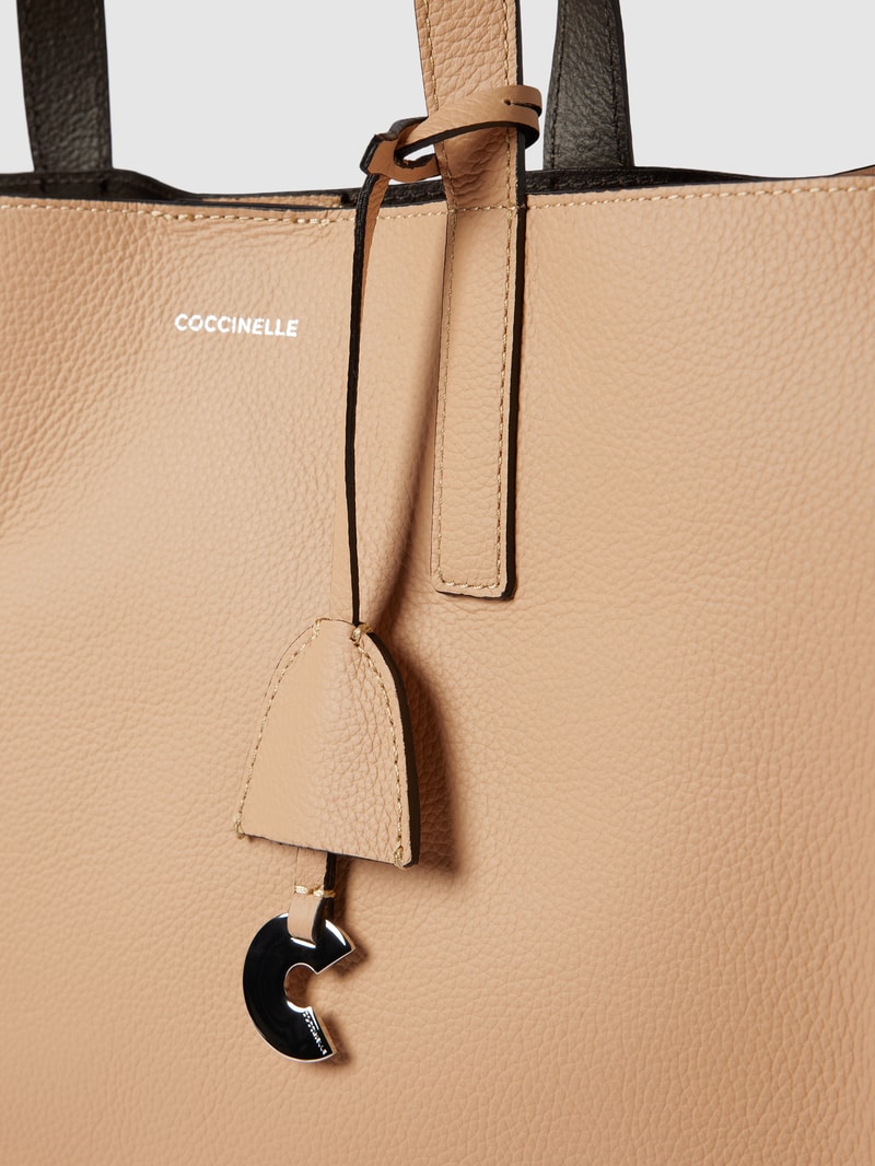 Tote Bag mit Label-Print Modell 'COCCINELLE EASY SHOPPING' in sand