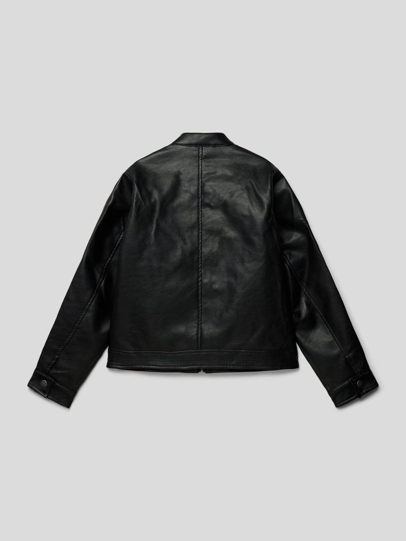 Lederjacke mit Viskose-Anteil Modell 'ROCKY' in schwarz