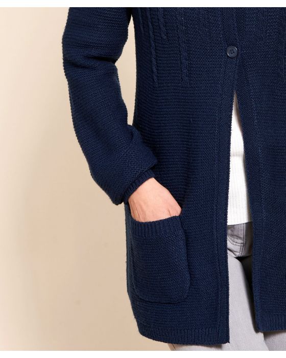 Cardigan maille fantaisie manches longues
