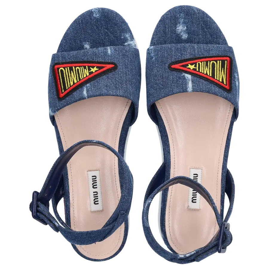 Miu Miu - Sandalen Denim - blau