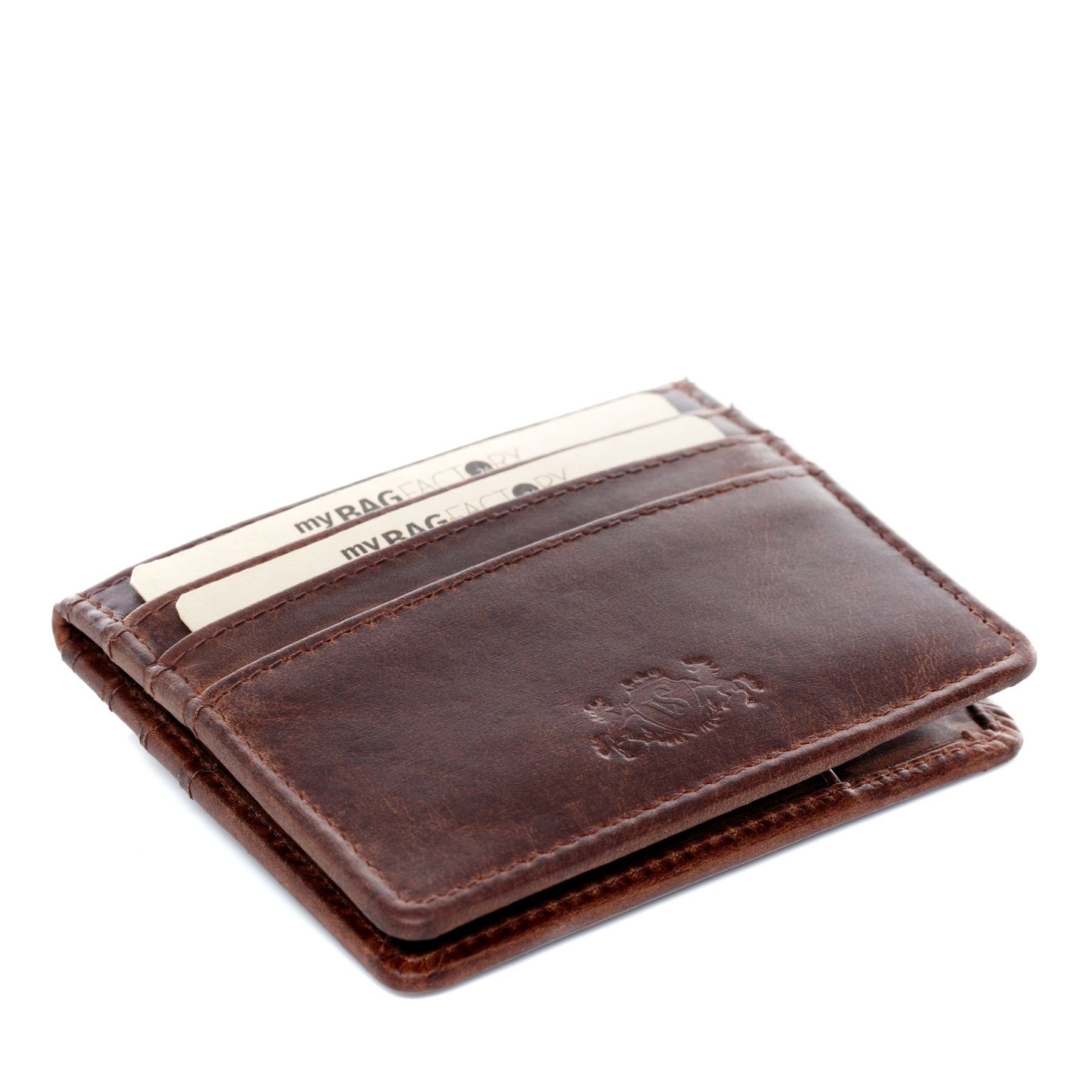 SID & VAIN Geldbörse Leder Kreditkartenetui Unisex EARNEST, Kartenetui Echtleder für Damen & Herren, Kreditkartenhülle braun