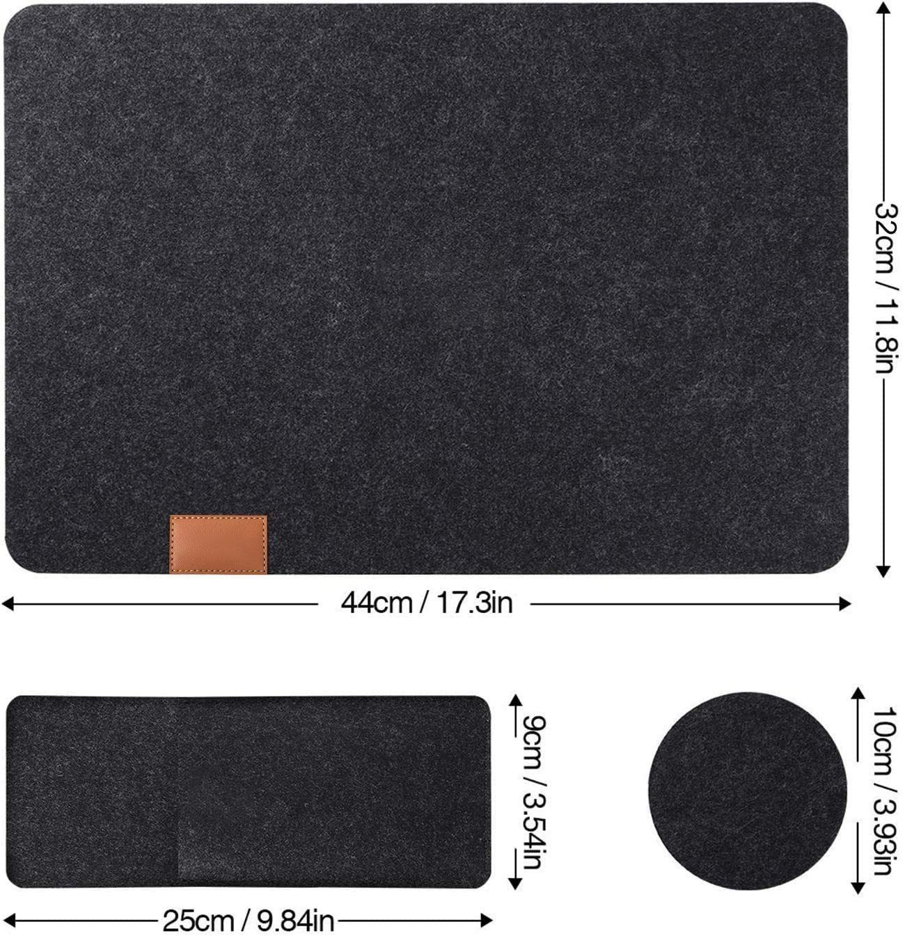 Sarfly Tischsitz Set of 18 Washable Felt Place Mats in Anthracite