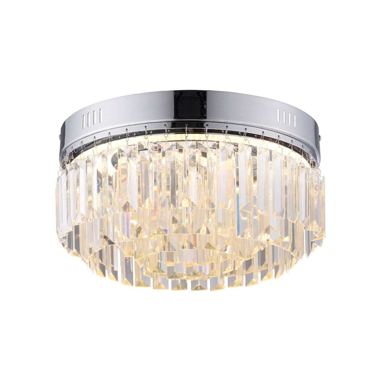 Paul Neuhaus LED Deckenleuchte KRISTA, stufenlos dimmbar, mit Kristallbehang, Ø32 cm, Chrom