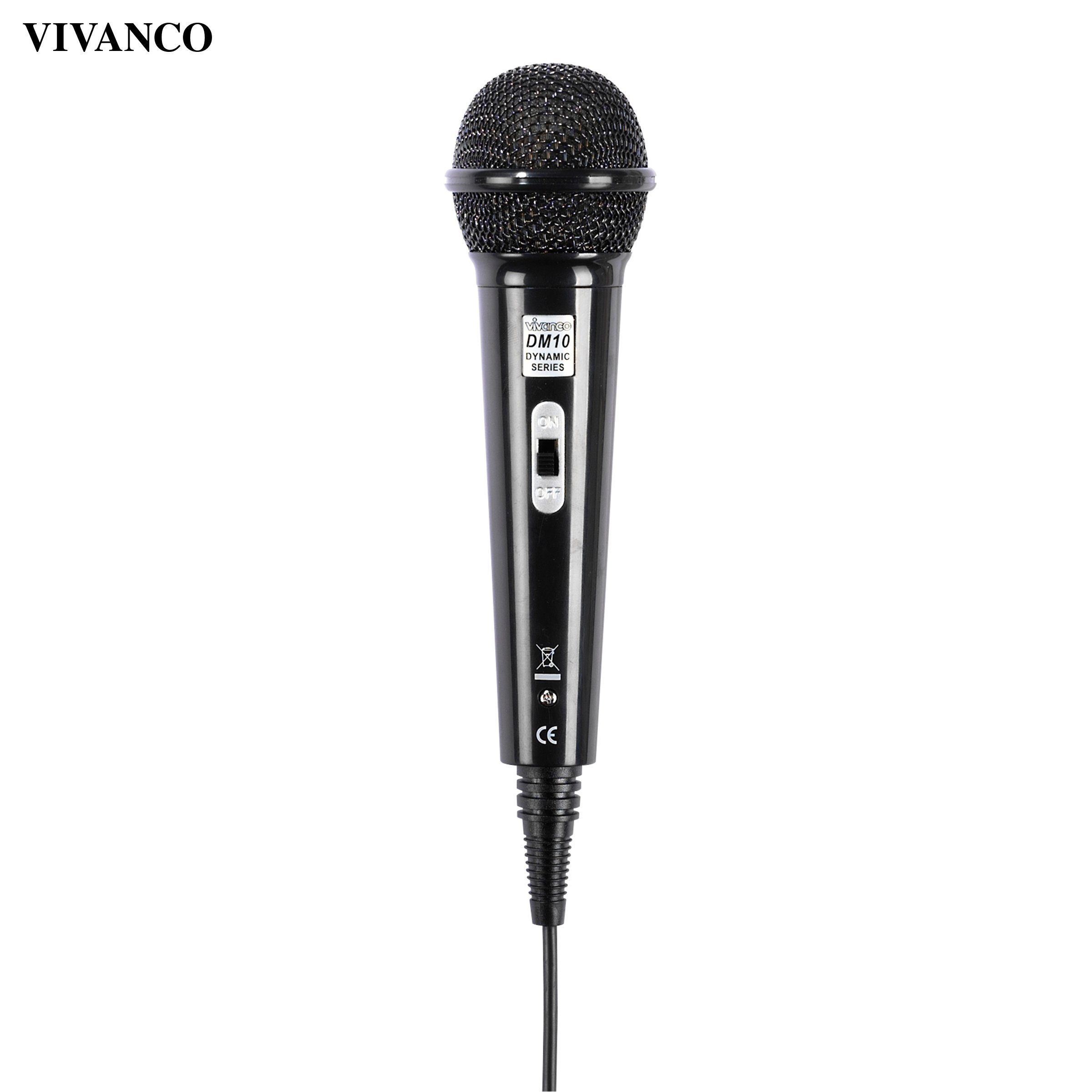 Vivanco Mikrofon (1-tlg), 3.5 mm / 6.3 mm Stecker, ABS Gehäuse, Uni-direktional