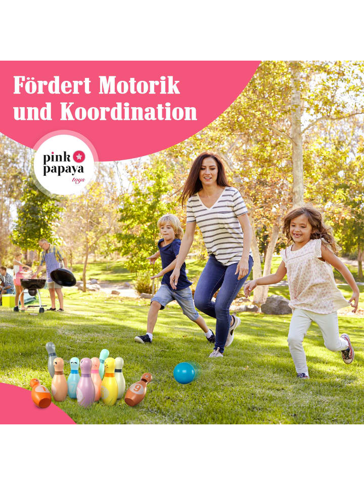 Pink Papaya Kegelspiel für Kinder 