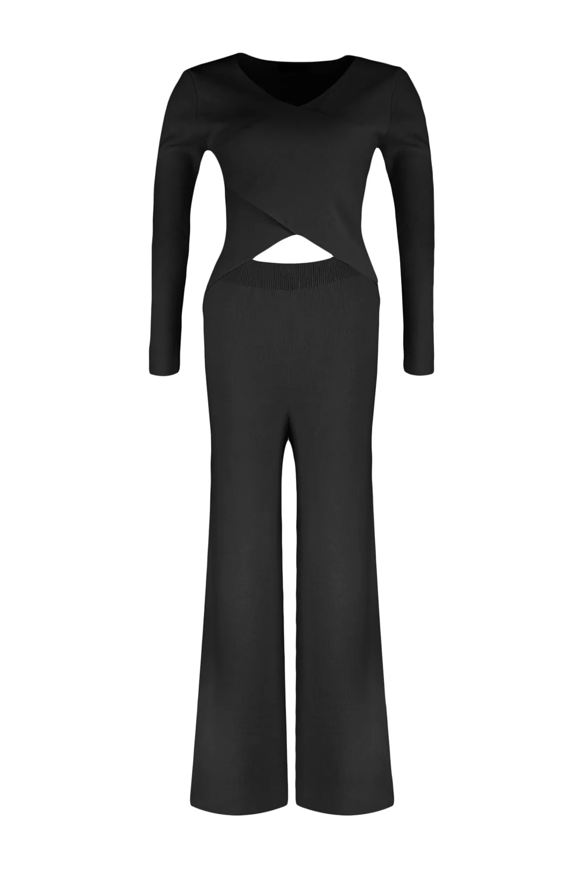 Trendyol Curve  Schwarzes zweireihiges Strickoberteil-Set TBBAW23CP00029
