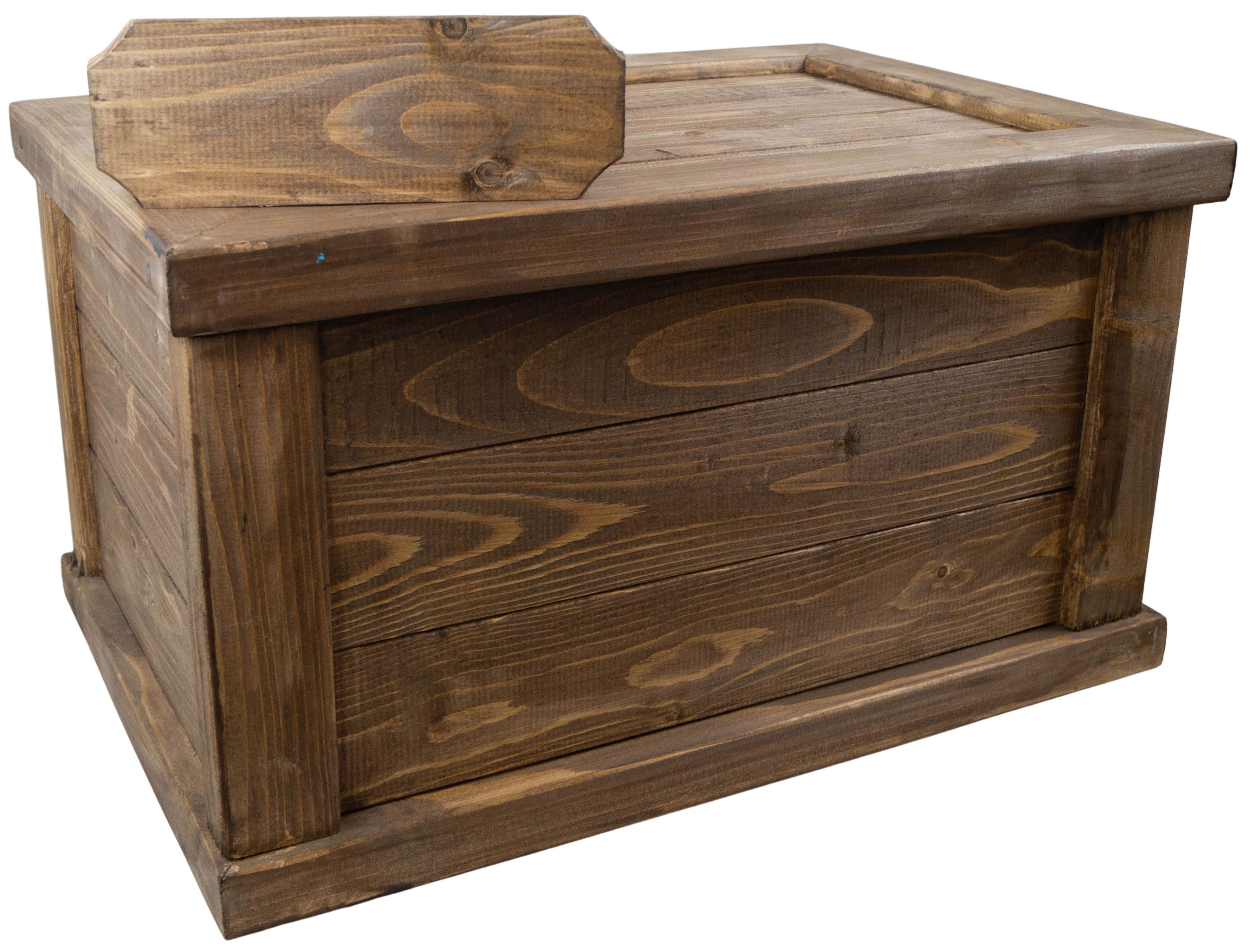 Kistenkolli Altes Land Allzweckkiste massive Holztruhe UK braun mit Zylinder 60x40x34cm Schatztruhe Spielze