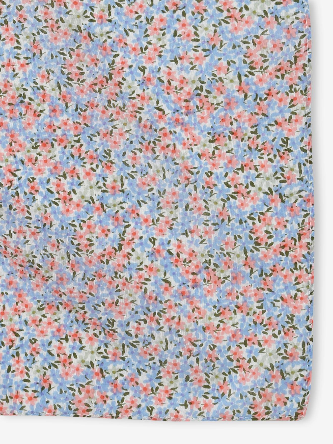 Foulard imprimé fleuri personnalisable bébé fille rose