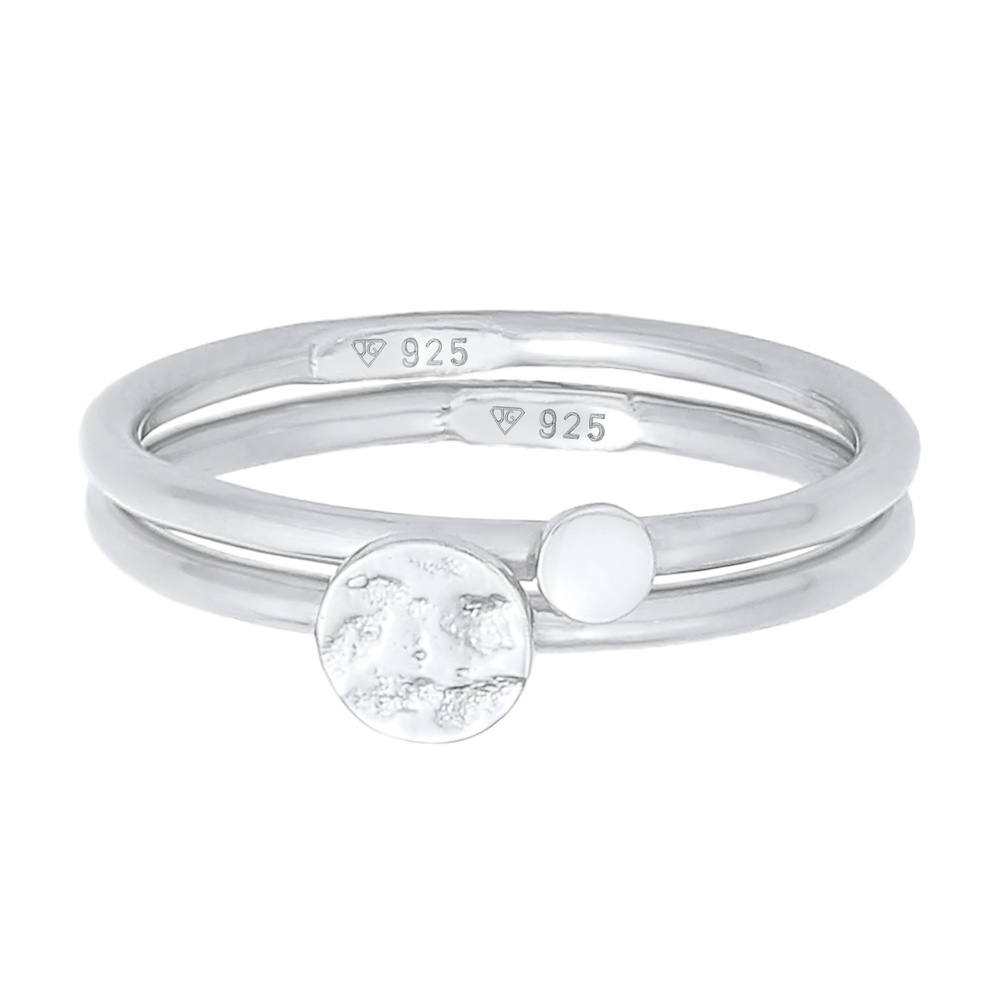 Elli Elli Bague Bagues empilables pour femmes Duo Cercle Plaquette Basic Minimal Timel Bague