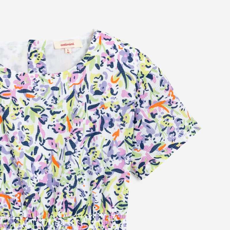 Robe fille à motifs blanche Catimini