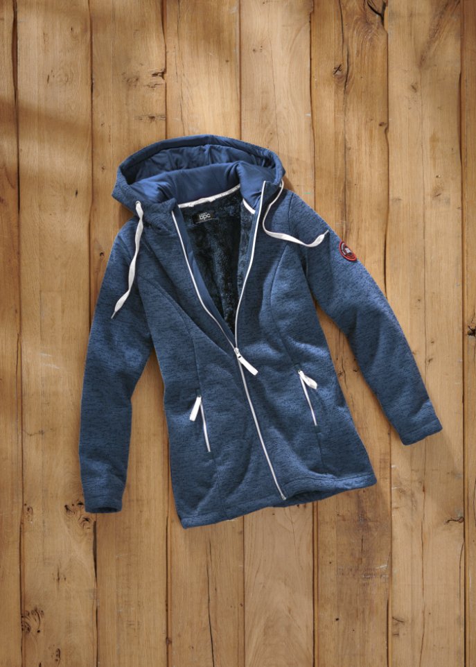 Strickfleecejacke mit Teddyfleece-Futter