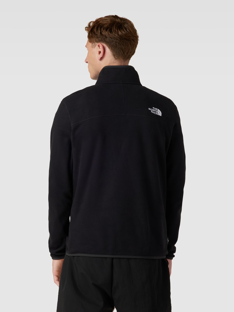 Fleecepullover mit Troyer-Kragen Modell '100 GLACIER' in schwarz