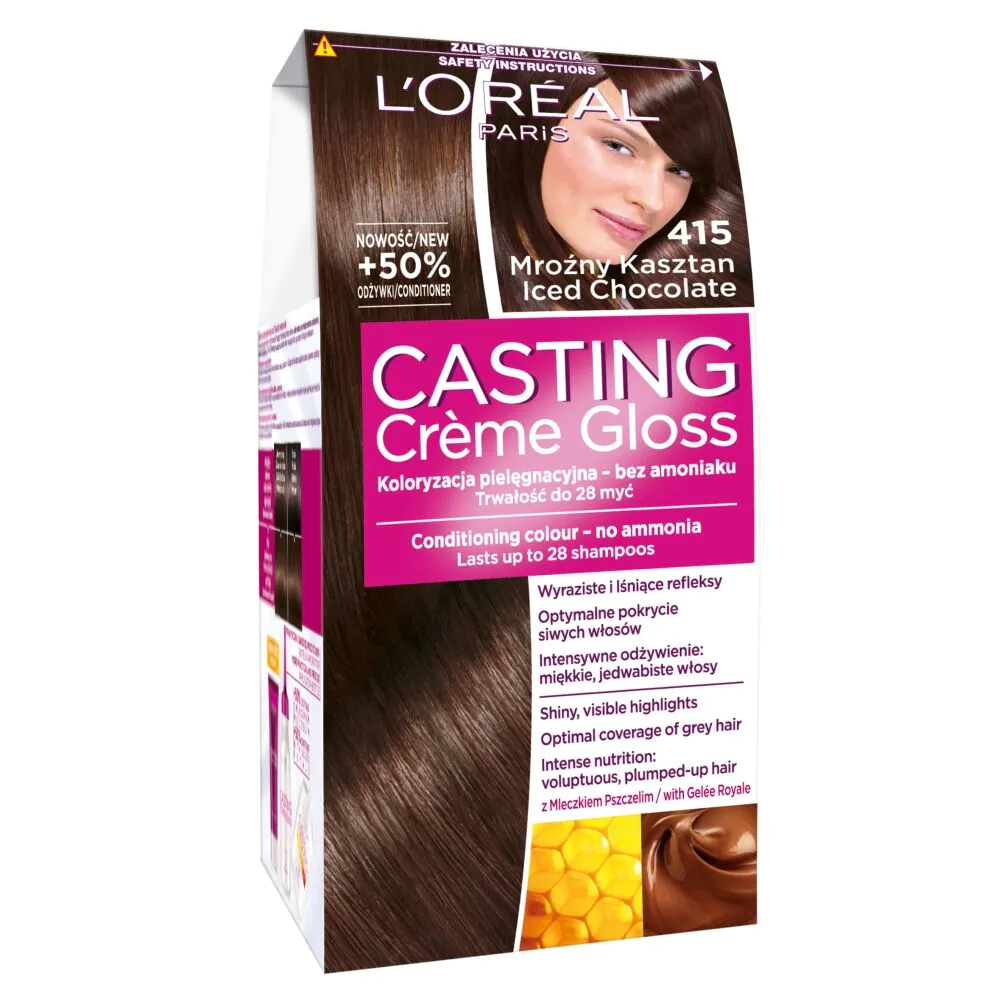 „Casting Creme Gloss“ plaukų dažai, 415 „Frosty Chestnut“
