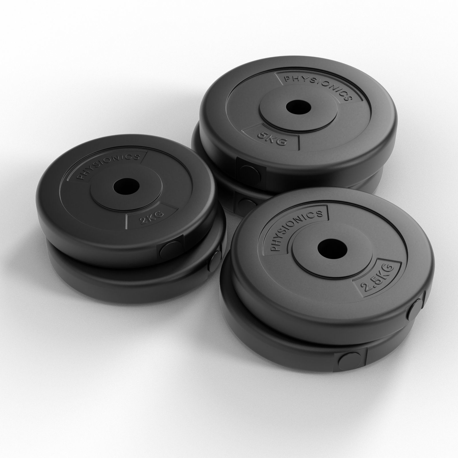 Physionics Hantel-Set Kurzhantel Set 20kg oder 40kg - Ø 25 mm - Hantelstangen, Kurzhanteln