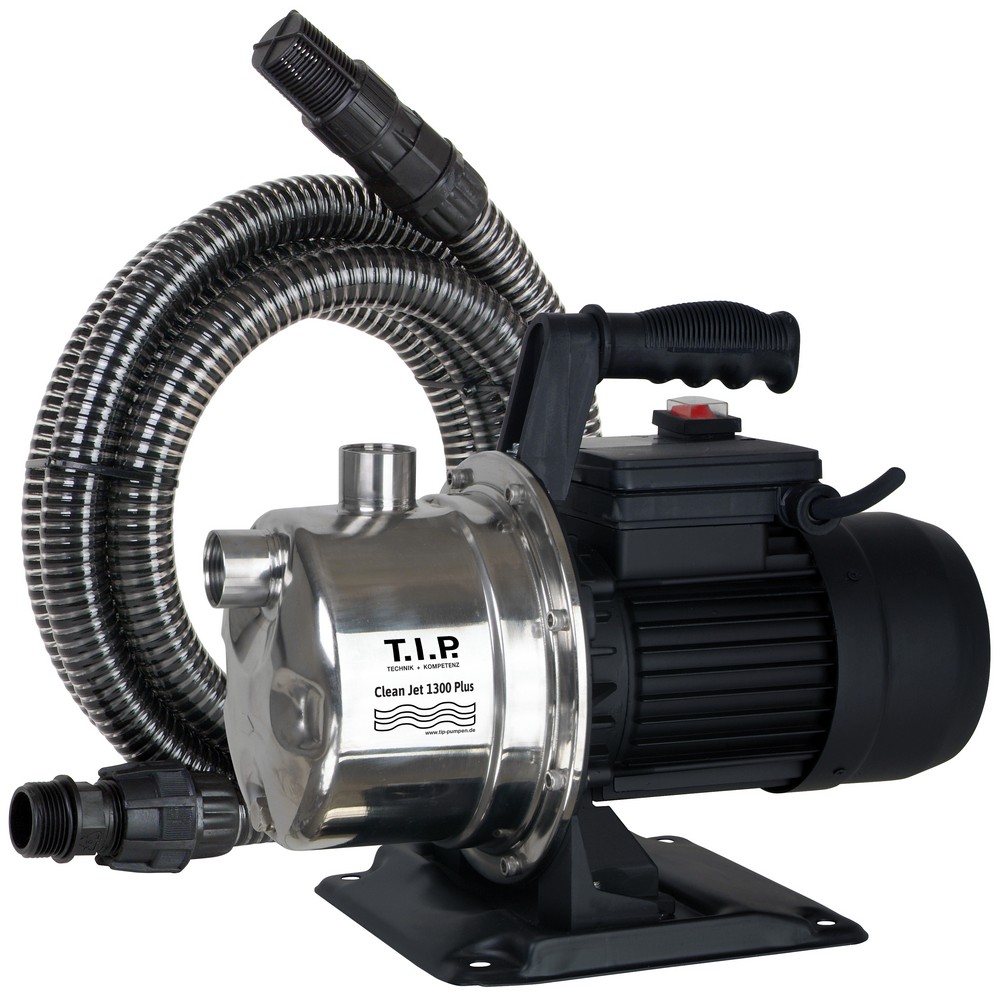 T.I.P. Gartenpumpe mit Ansauggarnitur Clean Jet 1300 Plus mit Kit
