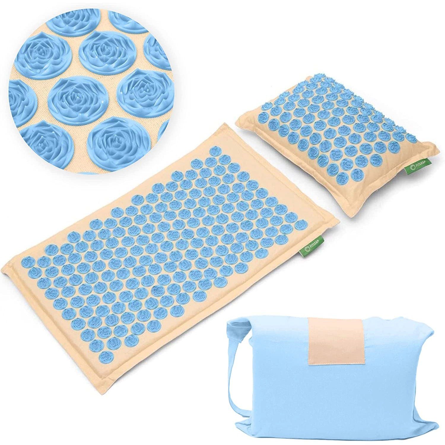Fitleap Akupressurmatte Fitleap Akupressurmatte-Set mit Kissen + Tasche, Massage-Matte zur wo…
