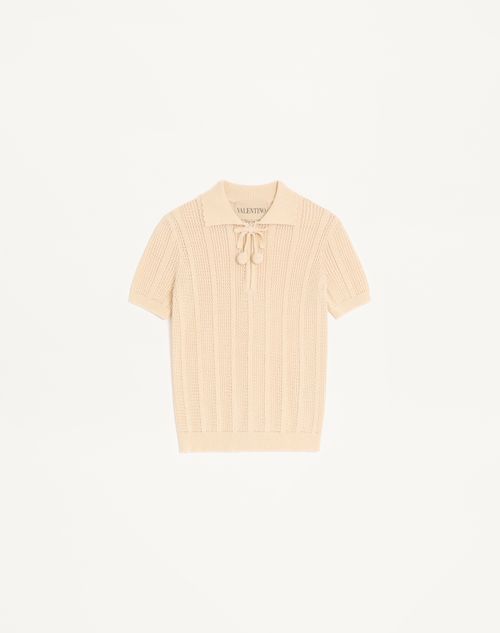Broderet bomuldsstrikpolo