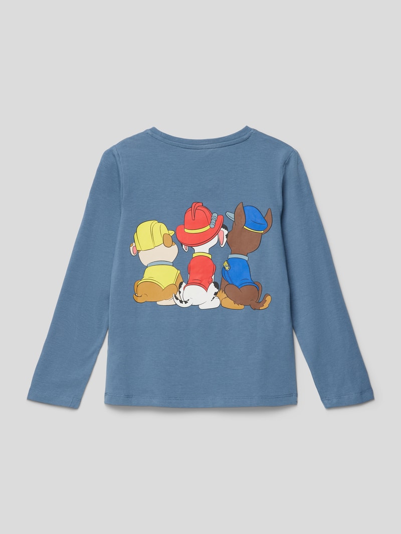 Longsleeve mit Motiv-Print in blau