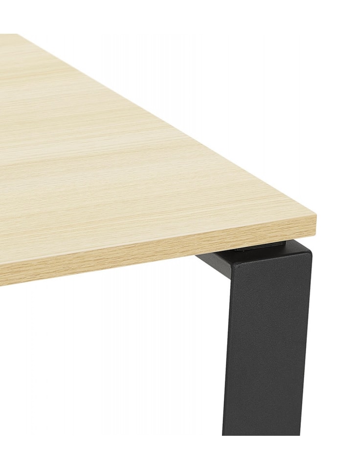 KADIMA DESIGN Bankschreibtisch aus Holz und Metall | Modernes Design in Beige-Schwarz günstig kaufen