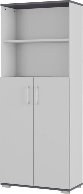 GERMANIA Melaminharzbeschichtete Spanplatte Aktenschrank Dunkelgrau, Hellgrau 800 x 400 x 2.000 mm