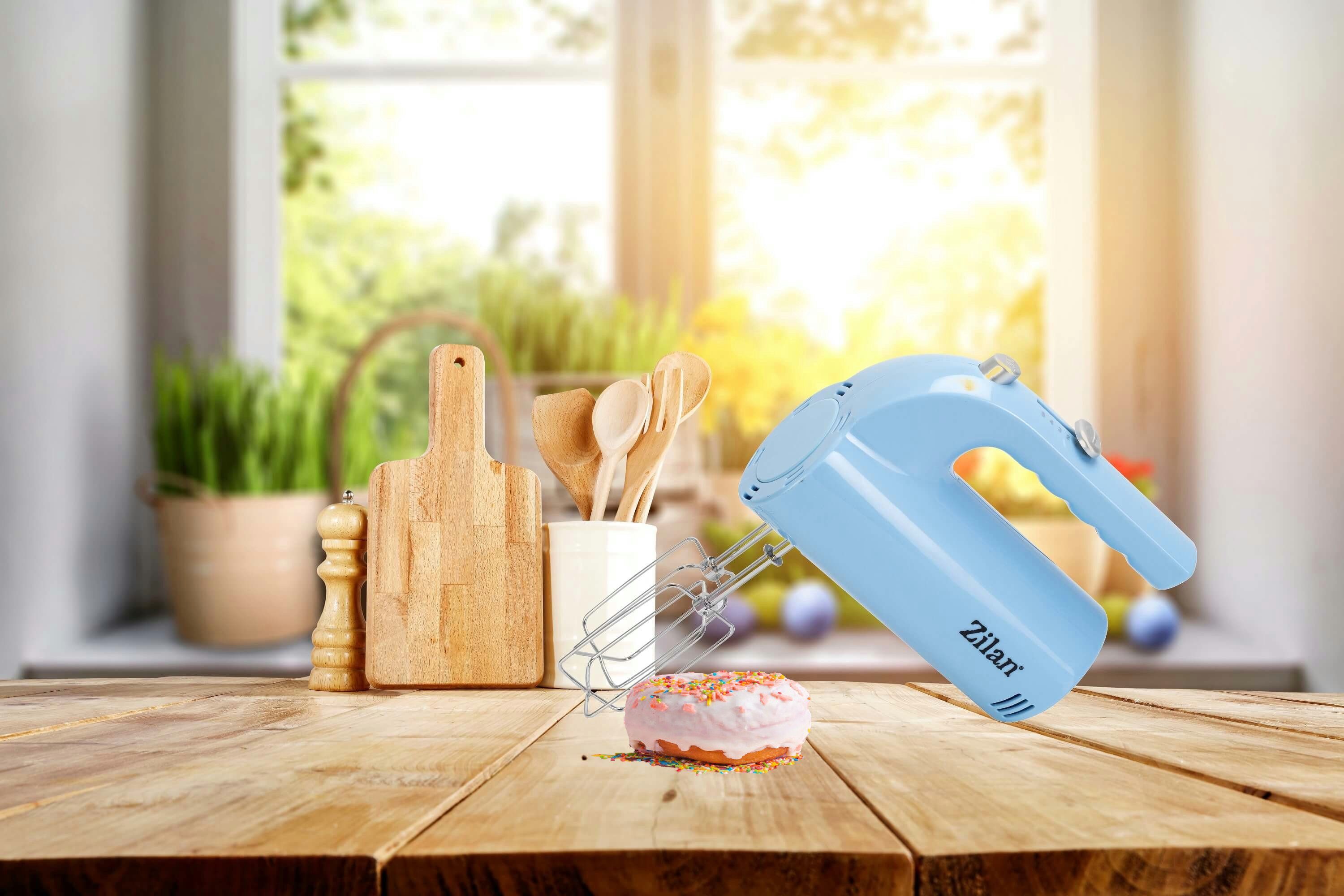 Zilan Handmixer ZLN-3161, 200 W, Edelstahl-Rührstäbe & Knethaken