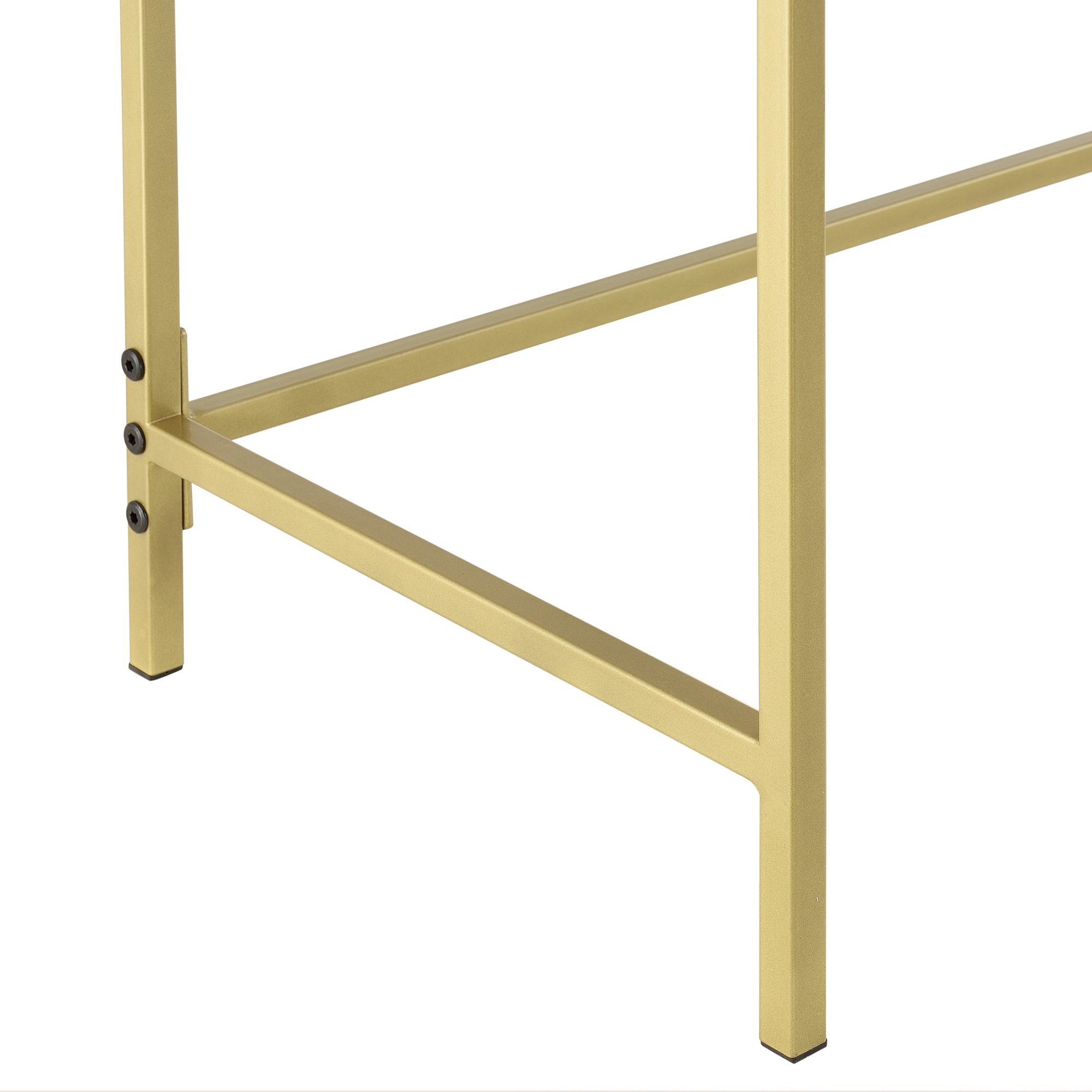 en.casa Konsolentisch, Alajärvi Flurtisch Beistelltisch Wandtisch 100x35x80cm Gold