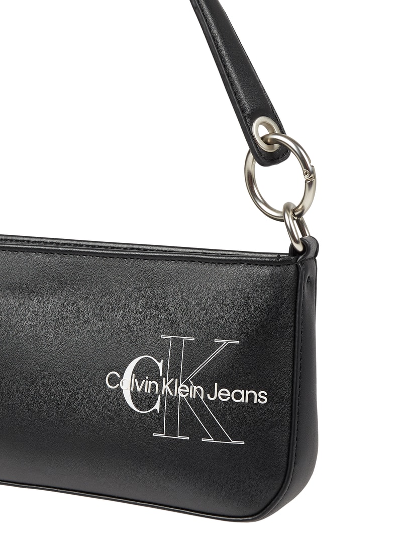 Pochette in Leder-Optik in schwarz