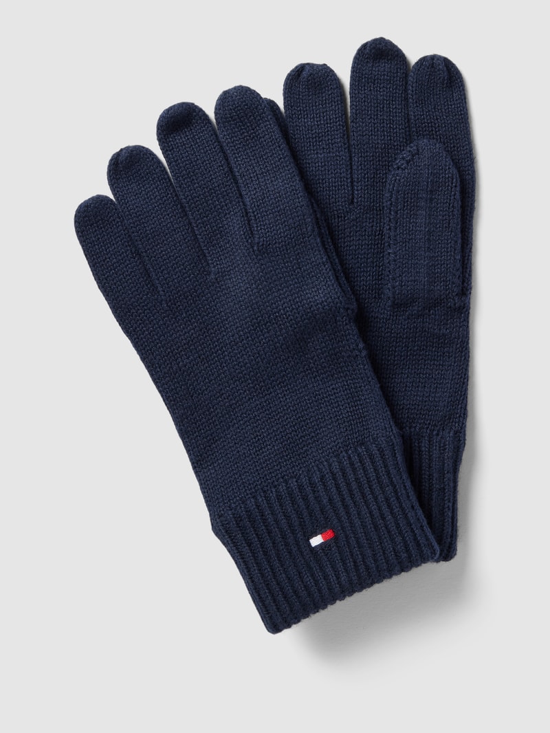 Handschuhe mit Label-Detail Modell 'ESSENTIAL FLAG' in dunkelblau