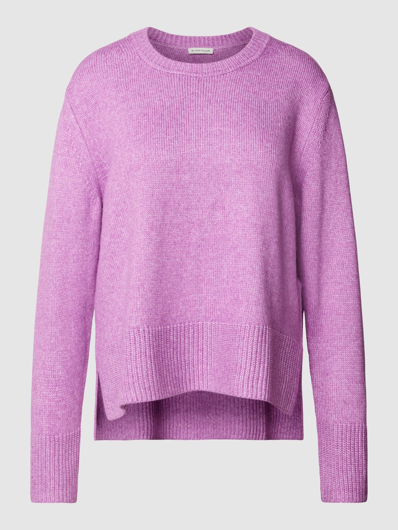 Strickpullover in melierter Optik in violett