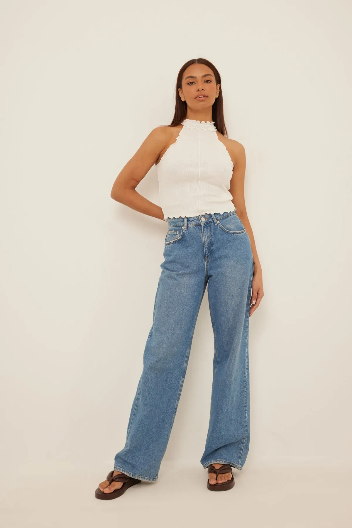 NA-KD  Unterhemd - Weiß - Regular Fit