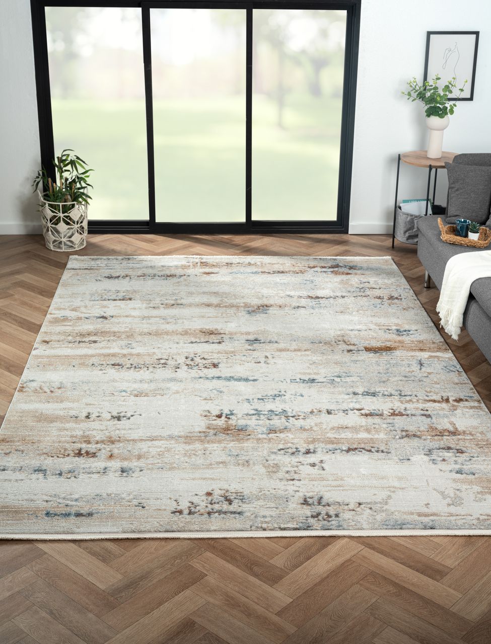 MyFlair Teppich Margot, 200cm x 290cm, Farbe Hellgrau, rechteckig, Florhöhe 8mm